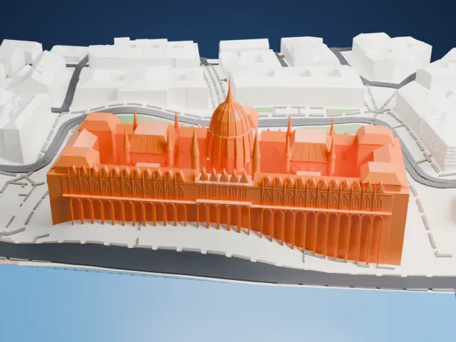 Hungarian Parliament Building model, West view