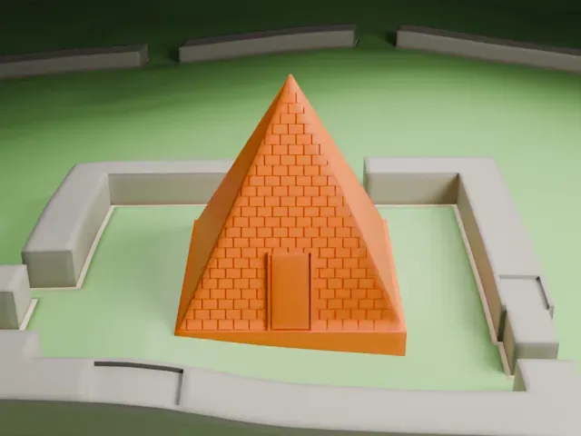 Hunt's Tomb model, North view