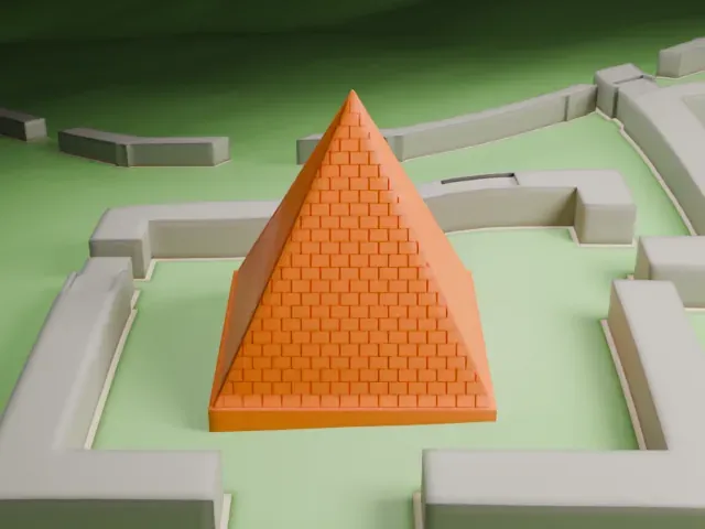 Hunt's Tomb model, South view