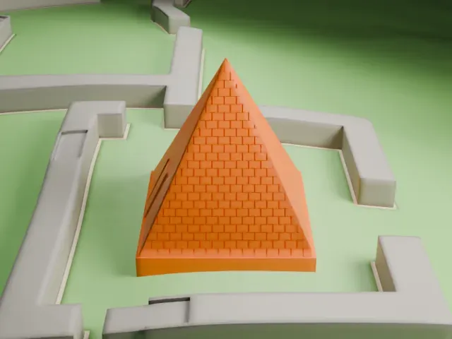 Hunt's Tomb model, West view