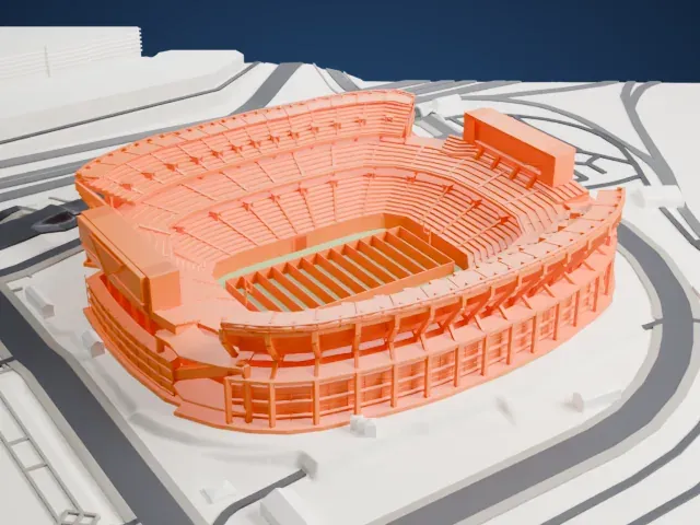 Huntington Bank Field model, North view