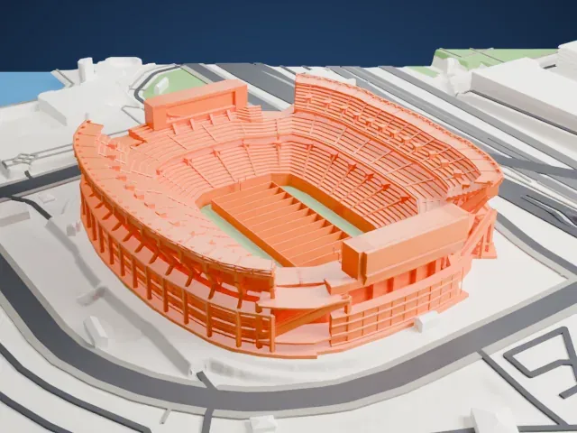 Huntington Bank Field model, West view