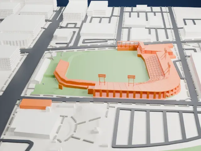 Huntington Park model, North view