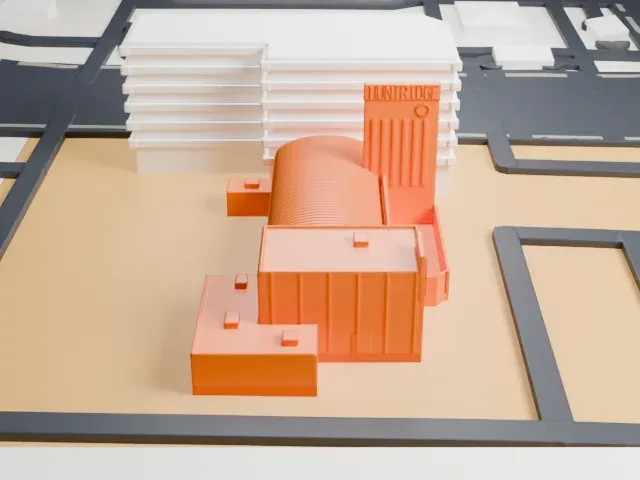 Huntridge Theater model, East view