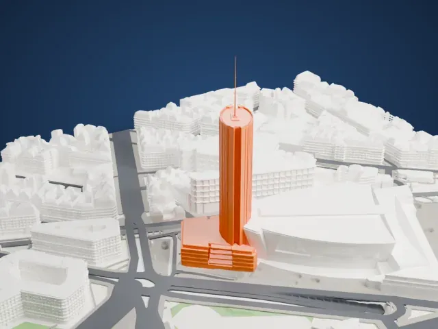 Hyatt Regency Paris Étoile model, West view