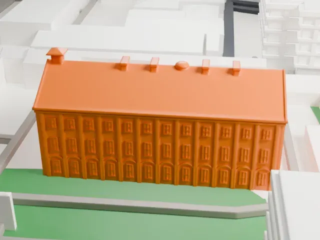Hyde Park Barracks, Sydney model, South view