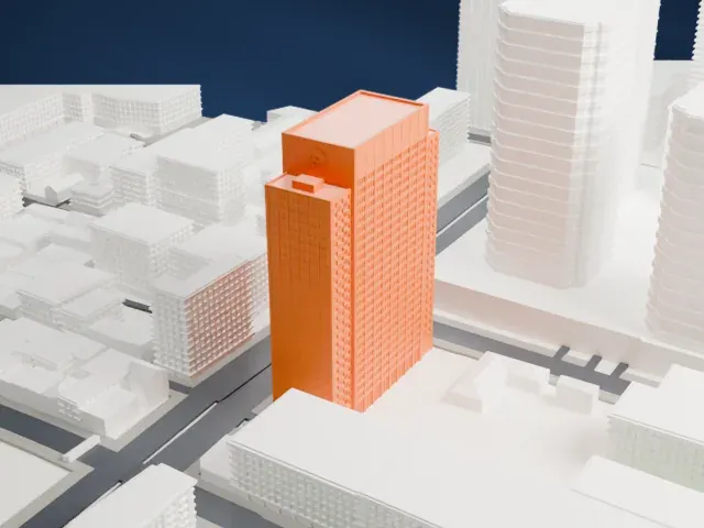Hydro-Québec Building model, North view