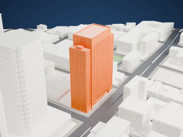 Hydro-Québec Building model, South view