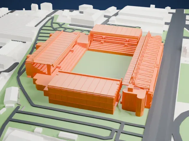 Ibrox Stadium model, West view