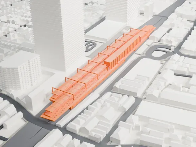 Ichikawa Station model, East view