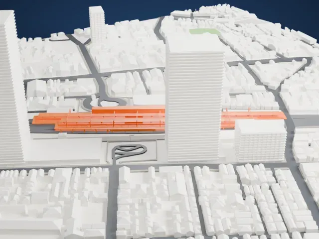 Ichikawa Station model, South view