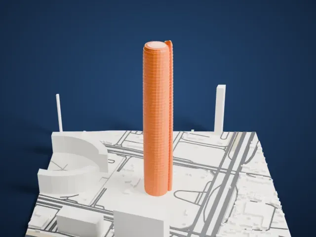 Iconic Tower model, North view