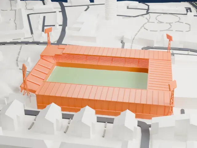 Idrottsparken (Norrköping) model, East view