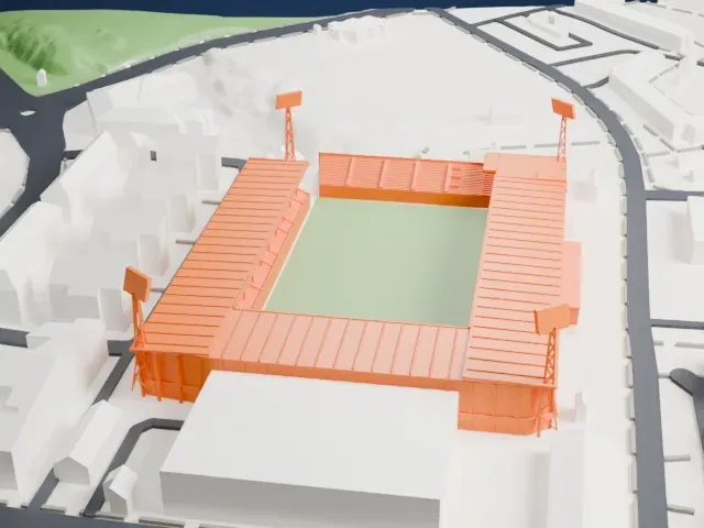 Idrottsparken (Norrköping) model, North view