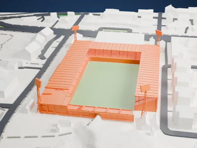 Idrottsparken (Norrköping) model, South view