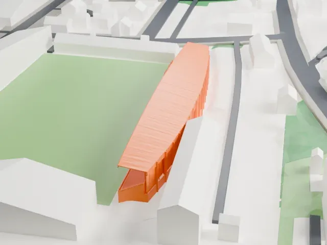 Idrottsparken (Sundsvall) model, East view
