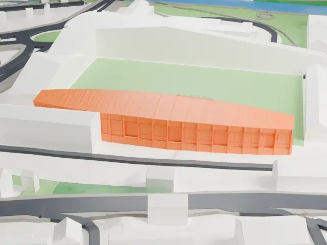 Idrottsparken (Sundsvall) model, North view