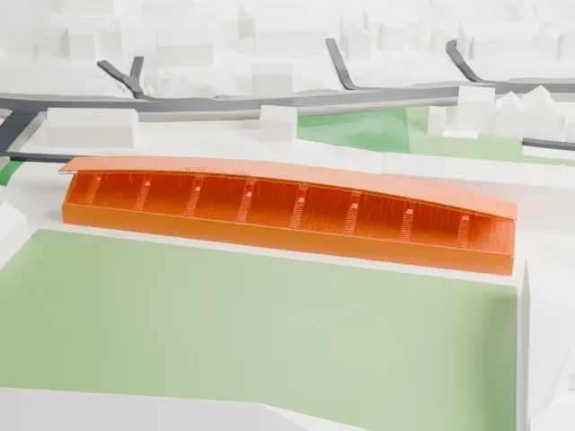 Idrottsparken (Sundsvall) model, South view
