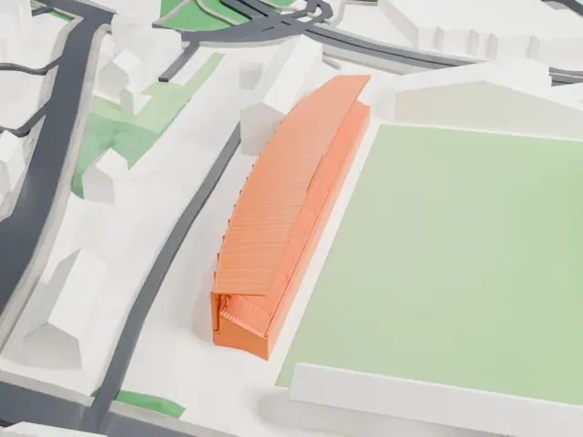 Idrottsparken (Sundsvall) model, West view