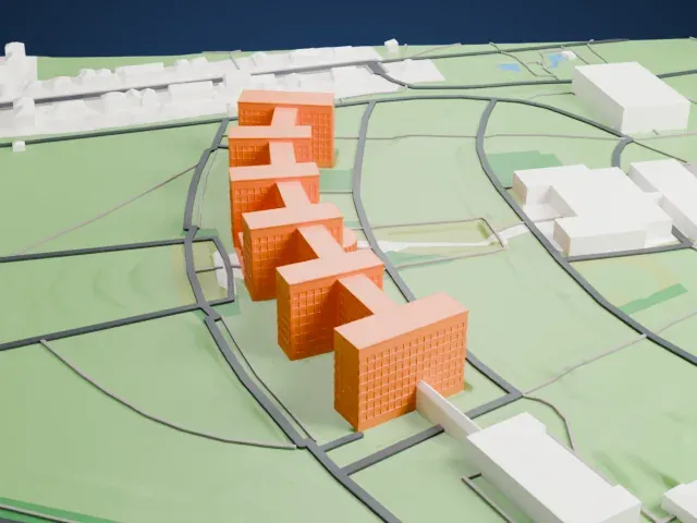 IG Farben Building model, East view