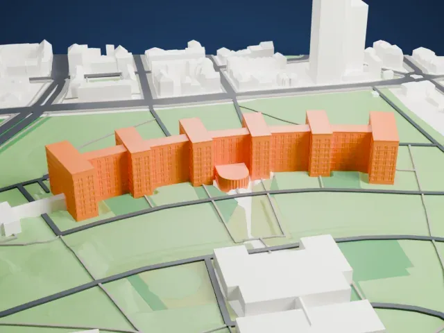 IG Farben Building model, North view