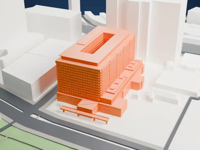 Imperial Hotel, Tokyo model, West view
