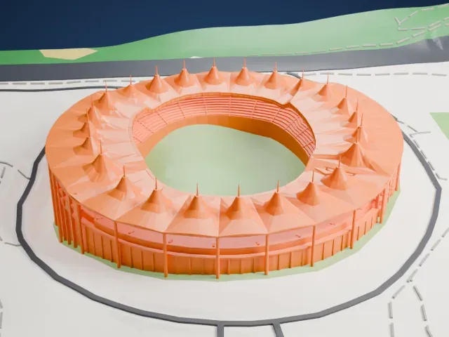 Incheon Munhak Stadium model, North view