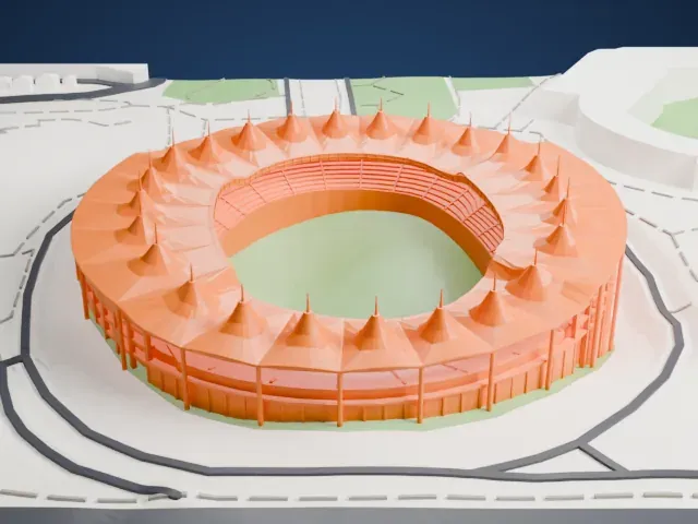 Incheon Munhak Stadium model, South view
