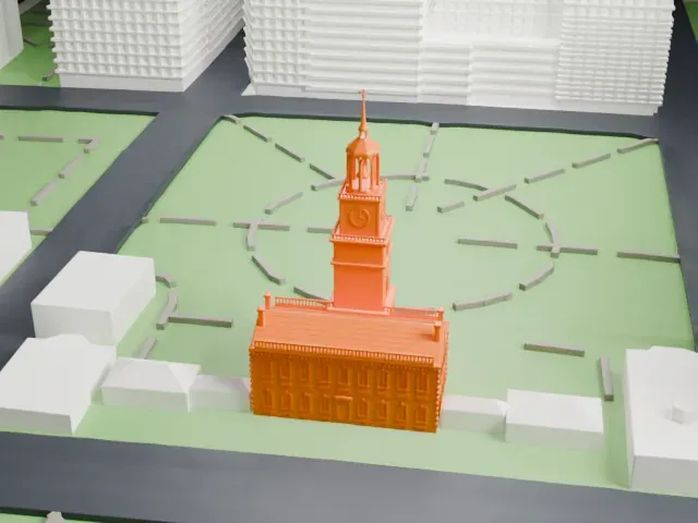 Independence Hall model, North view