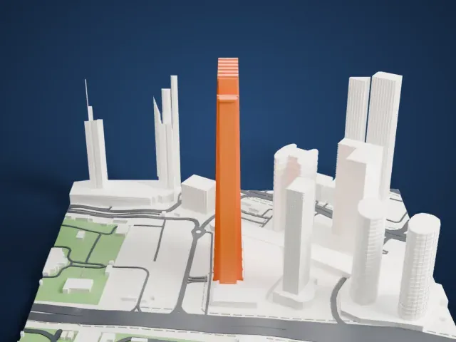 Index Tower model, East view