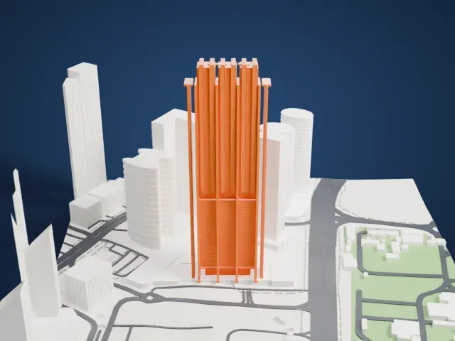 Index Tower model, South view