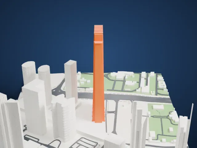 Index Tower model, West view