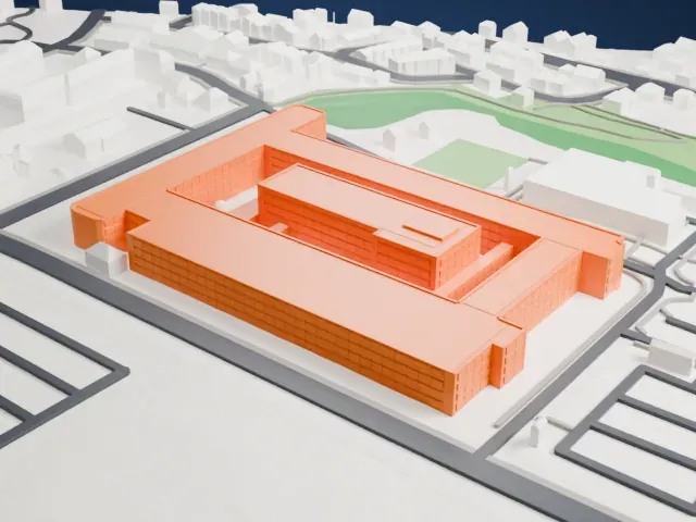 Institut national de l'audiovisuel model, East view
