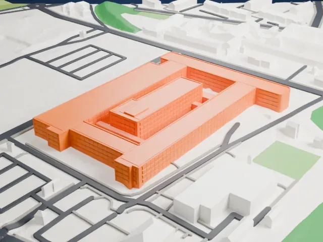 Institut national de l'audiovisuel model, North view