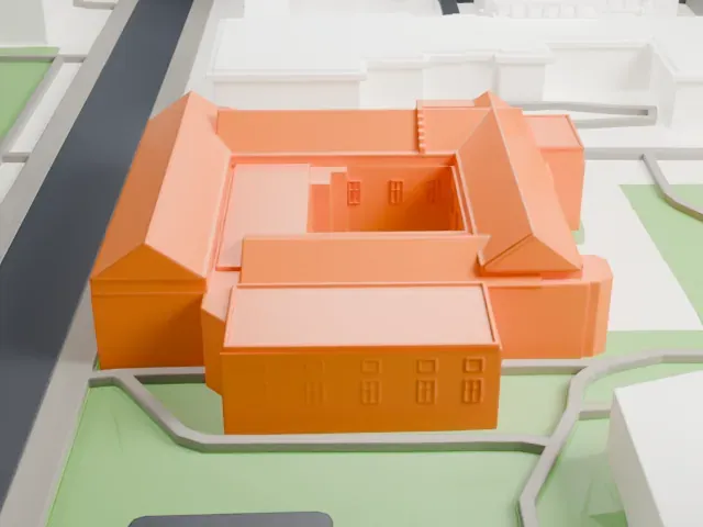 Institute for the Study of Ancient Cultures model, South view