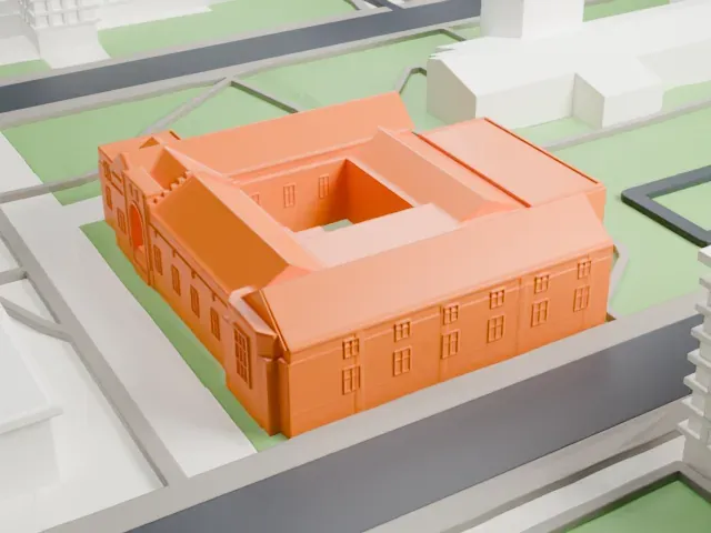 Institute for the Study of Ancient Cultures model, West view