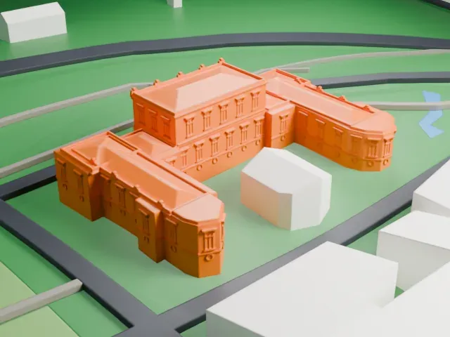 Instituto Butantan model, West view