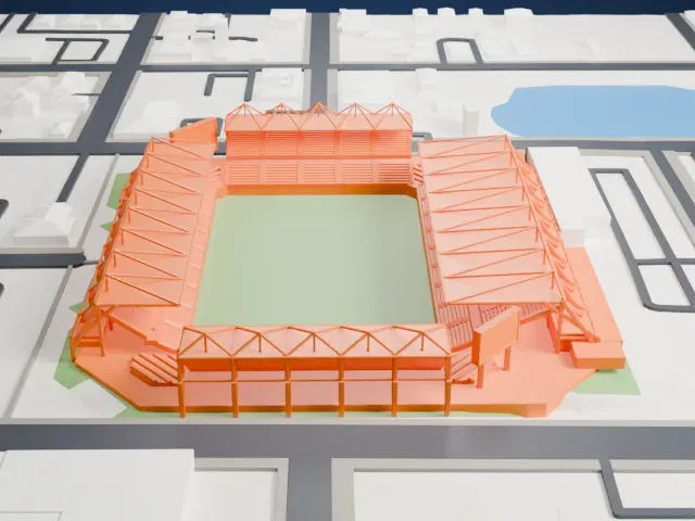 Inter.co Stadium model, North view