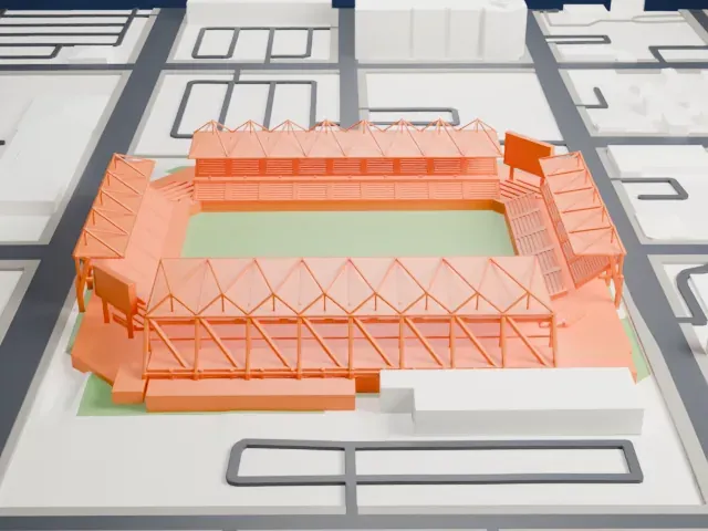Inter.co Stadium model, West view