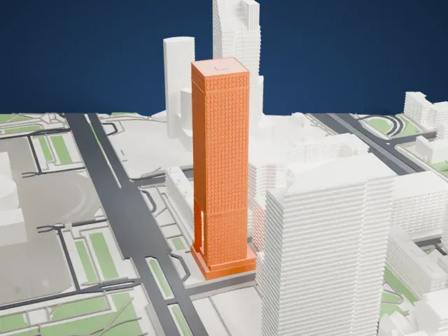 InterContinental Warsaw model, North view