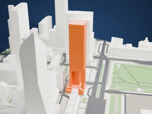 InterContinental Warsaw model, South view