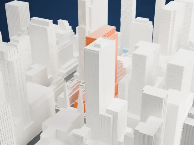 International Building model, East view