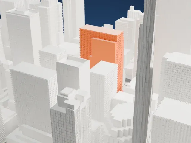 International Building model, North view