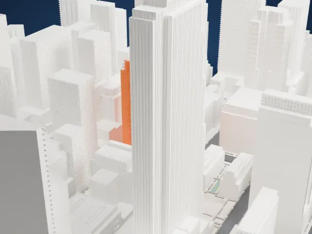 International Building model, West view