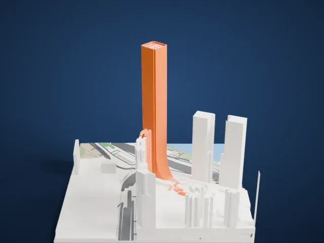 International Commerce Centre model, East view