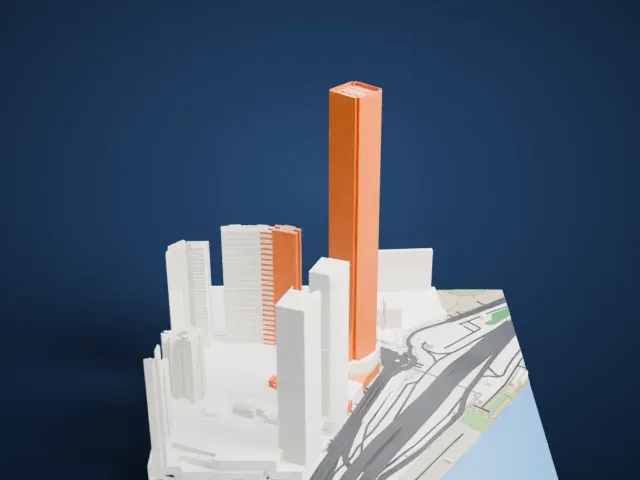 International Commerce Centre model, North view