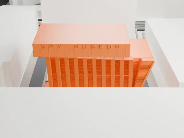 International Spy Museum model, West view