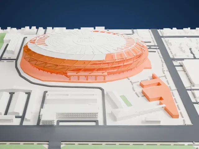 Intuit Dome model, North view