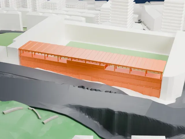 Ipurua Municipal Stadium model, South view