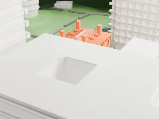Isaac L. Rice Mansion model, South view
